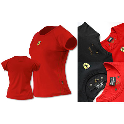 SFR2535 Red Ferrari Ladies Gold Stitch Skinny - Detailed View