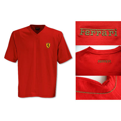 SFR5600 Ferrari V-Neck Shield Shirt - Detailed View