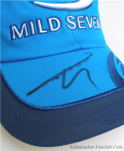 Signed Fernando Alonso 2005 Renault F1 Mild Seven Cap - Signature View